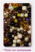 Lot de perles en verre de bohême topaze x100g
