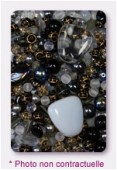 Lot de perles en verre de bohême gris x100g