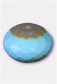 Ronde aplatie 11x17 mm blue turquoise picasso x1