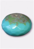 Ronde aplatie 11x17 mm green turquoise picasso x1