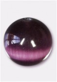 Oeil de chat ronde 10 mm dark purple x4