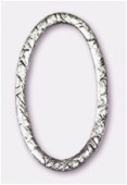 Perle en métal anneau ovale martelé 27x16 mm argent vieilli x2