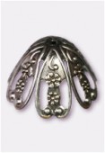 Coupelle 20x15 mm argent vieilli x4