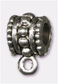 Attache breloque en métal 10x6 mm argent vieilli x2