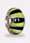 Perle façon pandora black/lime 12x7 mm x1