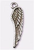 Breloque en métal aile d'ange 26x7 mm argent vieilli x2