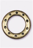 Perle en métal anneau 10 trous 23 mm bronze x1