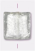 Feuille d'argent carré 20 mm crystal x1 Feuille d'argent carré 20 mm crystal x1
