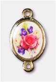 Intercalaire bouquet de fleurs or 15x13 mm x1