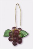 Grappe de raisin en verre montée sur fil laiton 3.5 cm améthyste x1