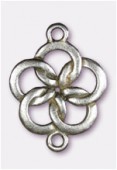 Perle en métal intercalaire entrelacs 33x25 mm argent vieilli x1