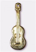 Breloque en métal guitare 28x10 mm or x2