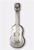 Breloque en métal guitare 28x10 mm argent vieilli x2