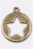 Breloque en métal étoile découpée 20 mm bronze x2