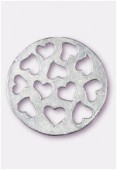Pendentif en métal coeurs découpés argent 33 mm x1 Pendentif en métal coeurs découpés argent 33 mm x1