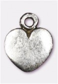 Breloque en métal coeur 10x7 mm argent vieilli x4