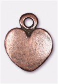 Breloque en métal coeur 10x7 mm cuivre x4