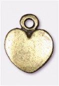 Breloque en métal coeur 10x7 mm bronze x4