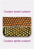 Verre dichroïc plat nid d'abeille orange 7,62x5,08cm x1