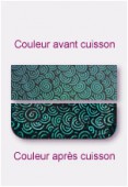 Verre dichroïc plat spirale vert 7,62x5,08cm x1