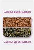 Verre dichroïc plat spirale orange 7,62x5,08cm x1