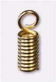 Embout ressort à coller pour cordon 4 mm or x2