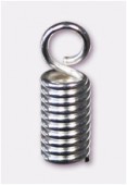 Embout ressort à coller pour cordon 4 mm argent x2