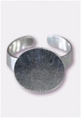 Bague réglable support à coller 16 mm argent x1