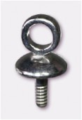 Anneau à visser plateau bombé 7x4 mm argent x2