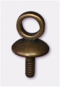 Anneau à visser plateau bombé 7x4 mm bronze x2