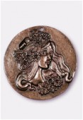 Pendentif en métal femme fleur 57 mm cuivre x1 Pendentif en métal femme fleur 57 mm cuivre x1