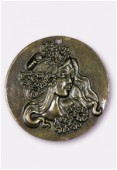 Pendentif en métal femme fleur 57 mm bronze x1 Pendentif en métal femme fleur 57 mm bronze x1