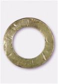 Pendentif en métal cercle plat martelé 48 mm bronze x1