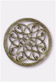 Pendentif en métal cercle rosace 43 mm bronze x1
