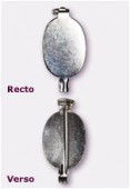 Broche à coller ovale 25x14 mm argent vieilli x1