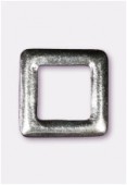 Perle en métal anneau carré 20x20 mm argent vieilli x1