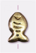 Perle en métal poisson 10x5 mm or x4