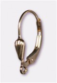 Gold filled 14 k dormeuse coquillage 17x9 mm x2