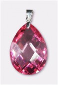 Zirconium pendant amande pink 25x18 mm x1