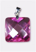 Zirconium pendant carré pink 18 mm x1