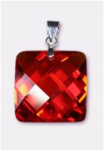Zirconium pendant carré red 18 mm x1