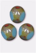 Perle 3-cut picasso 6 mm blue turquoise x12
