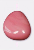 Chunky triangle 18x17 mm pink satin x1