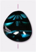 Chunky triangle 18x17 mm blue tortoise shell x1
