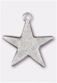 Breloque en métal étoile 20x18 mm argent vieilli x2