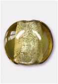 Feuille d'argent palet bombé 16 mm olivine x2