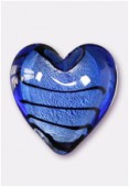 Feuille d'argent coeur 23 mm sapphire x1