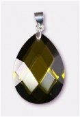 Zirconium pendant amande olivine 25x18 mm x1