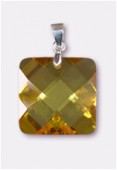 Zirconium pendant carré topaz 18 mm x1