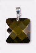 Zirconium pendant carré olivine 18 mm x1